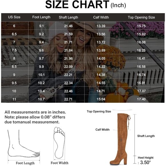 Women's Camel-imitation Suede Thigh High Over The Knee Rounded Toe Tall Boot - Picture 7 of 9